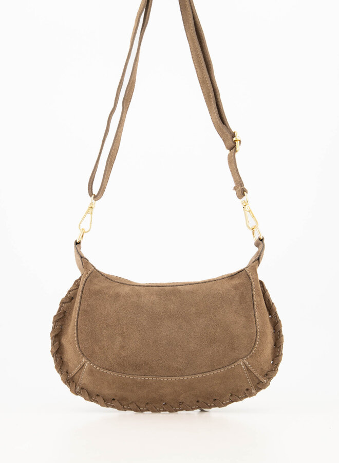 Schoudertas suede Haylina taupe