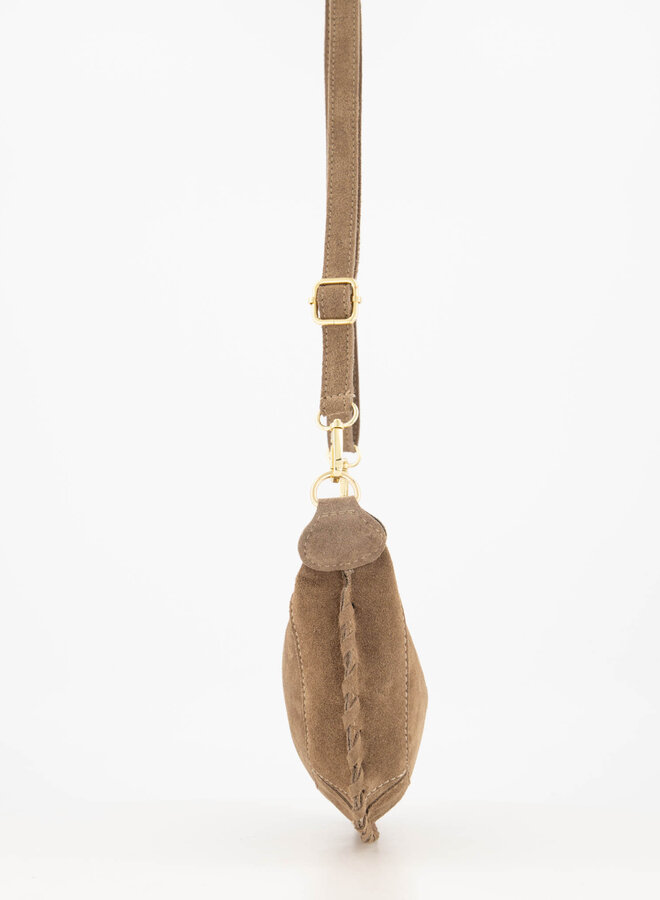 Schoudertas suede Haylina taupe
