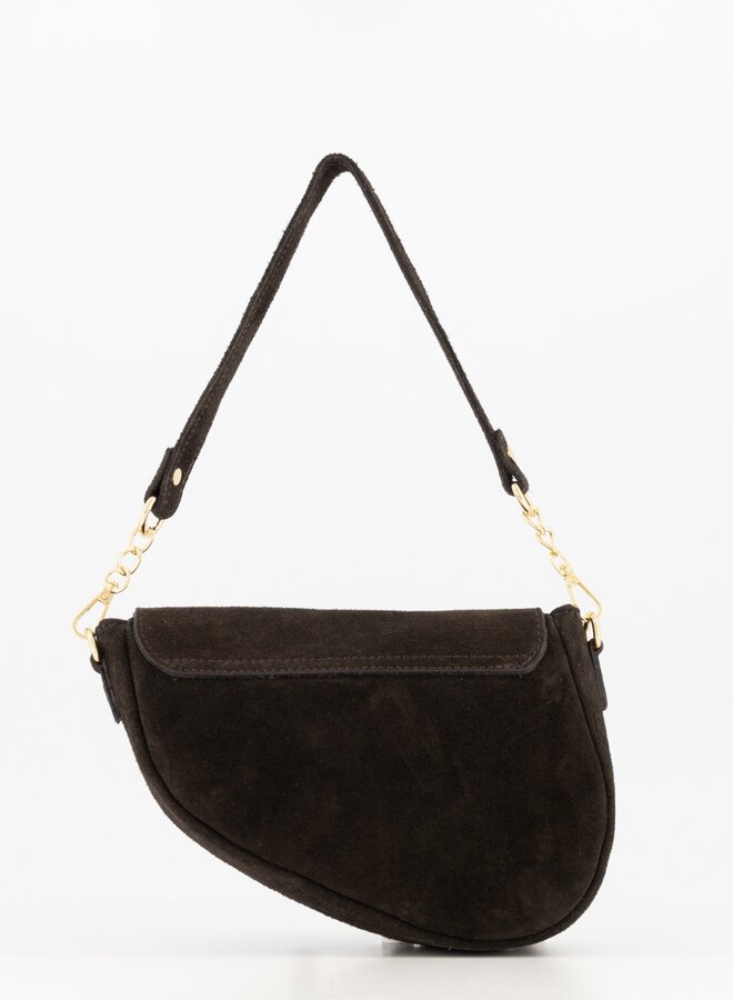 Leren tas suede Gigi donkerbruin