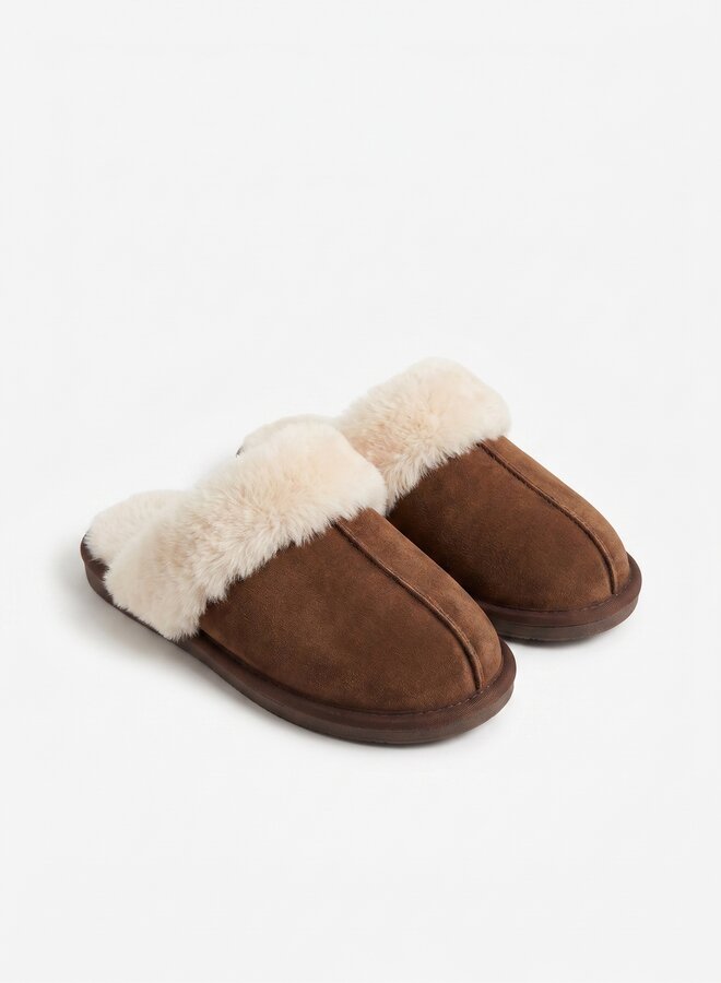 Open pantoffel chocolade