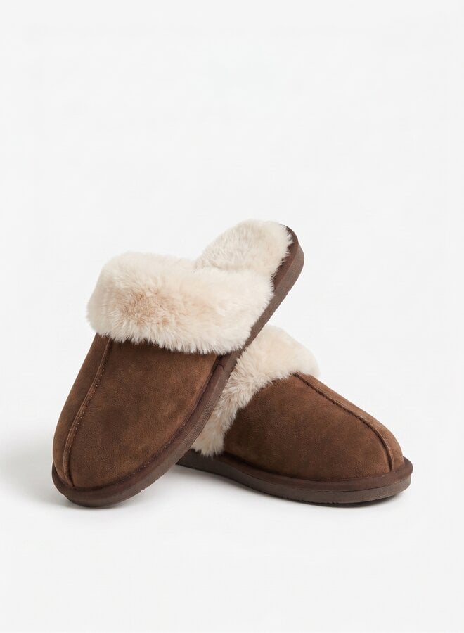 Open pantoffel chocolade