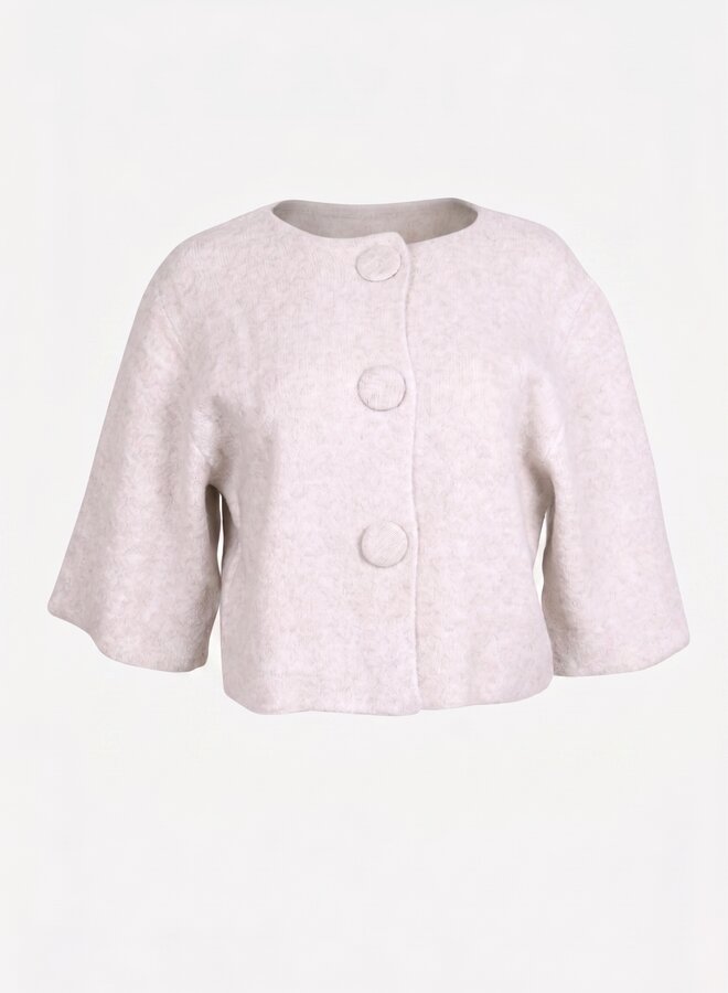 Vest korte mouw met grote knopen beige