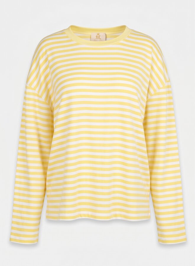 Longsleeve gestreept geel wit