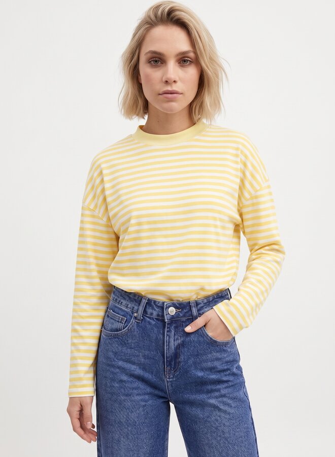 Longsleeve gestreept geel wit