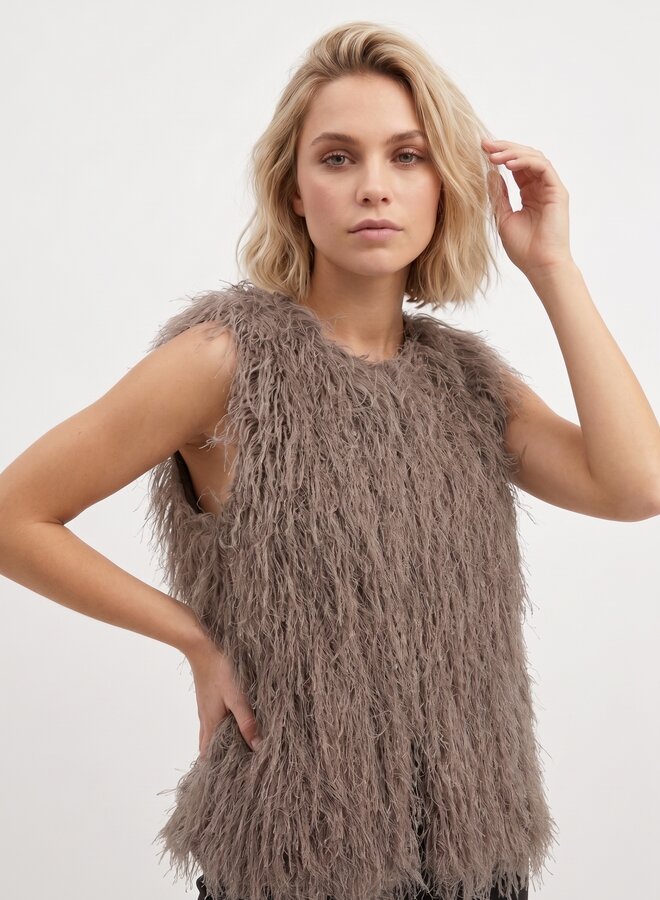 Top Vivi fur camel