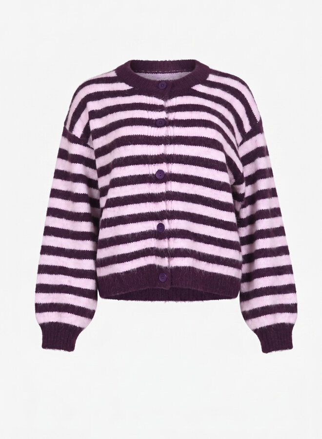 Gestreept vest Bo roze paars