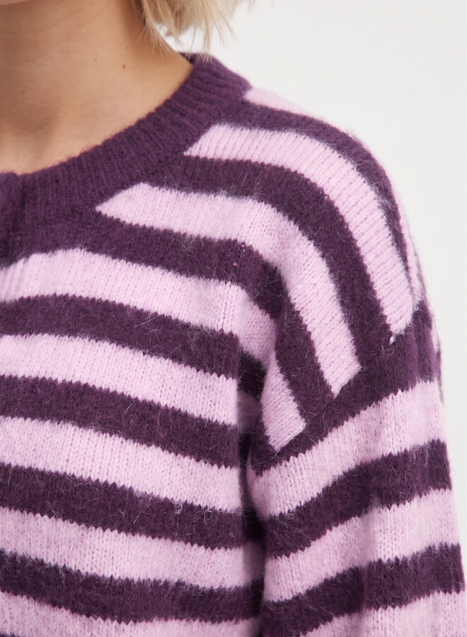 Gestreept vest Bo roze paars