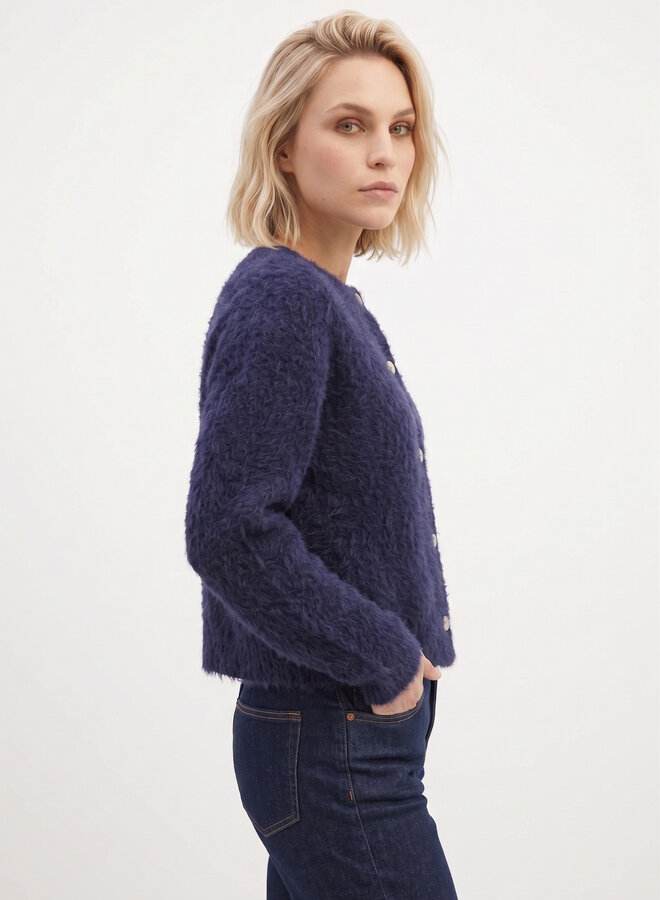 Gebreid vest met knopen July marine
