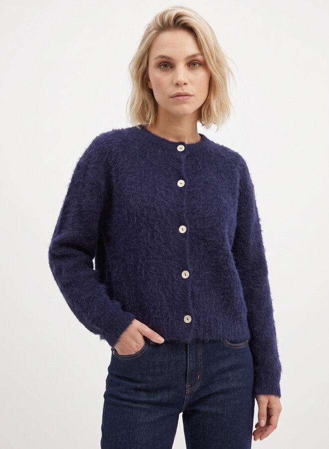 Gebreid vest met knopen July marine