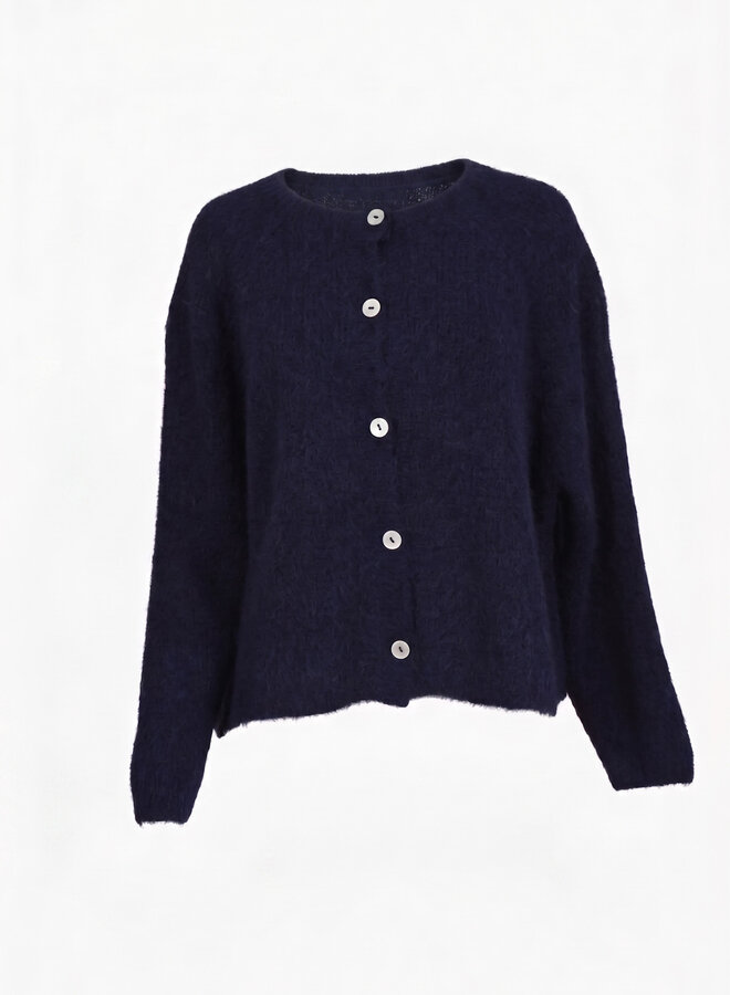 Gebreid vest met knopen July marine