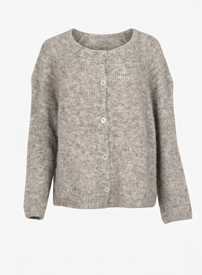 Gebreid vest met knopen July beige