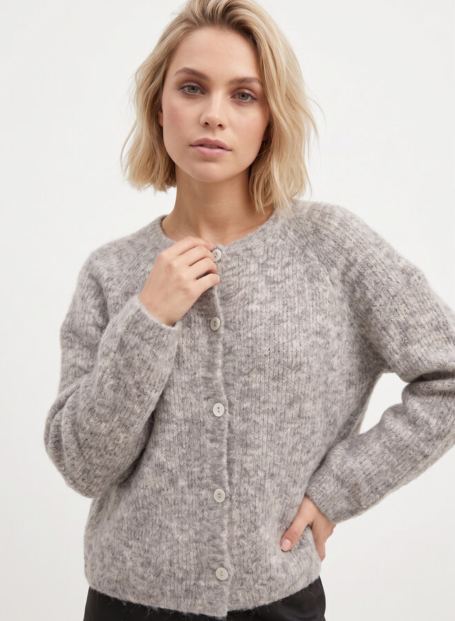Gebreid vest met knopen July beige