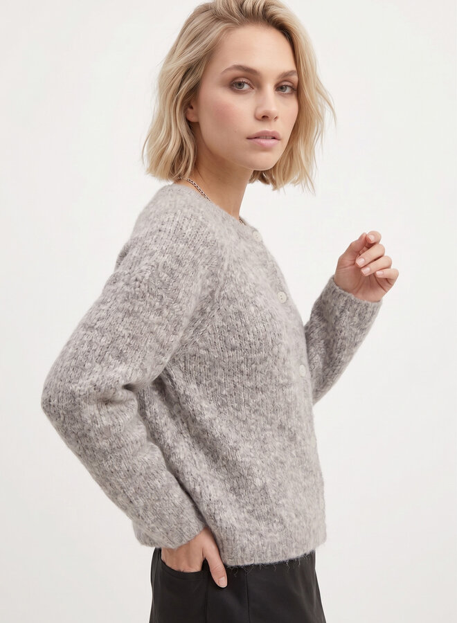Gebreid vest met knopen July beige