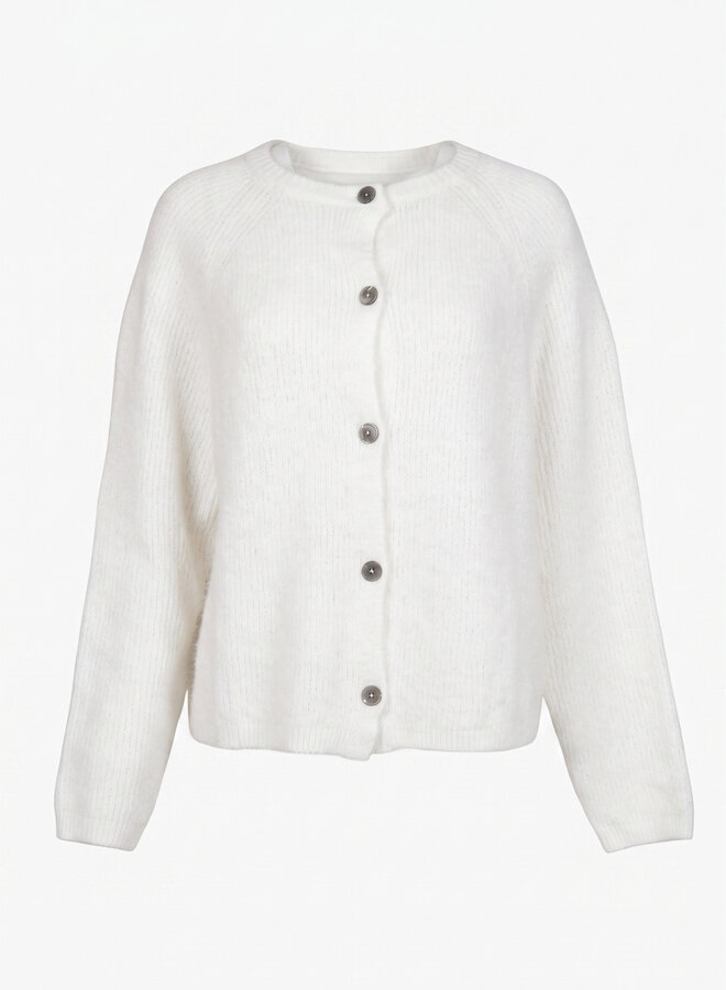 Gebreid vest met knopen July wit