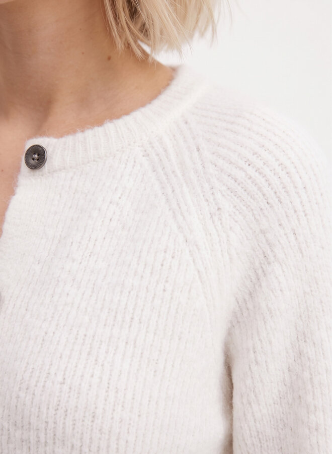 Gebreid vest met knopen July wit