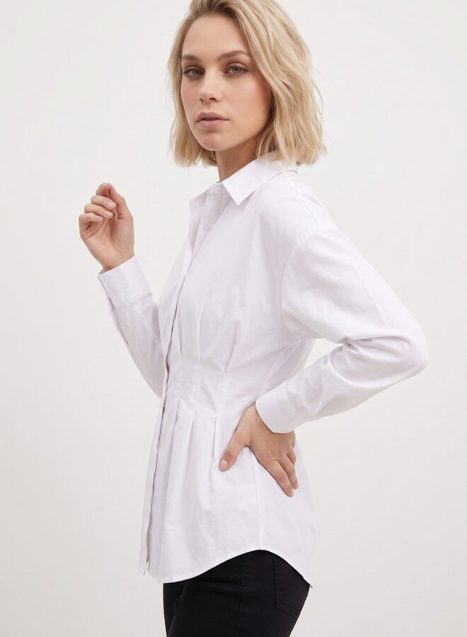 Popeline blouse wit
