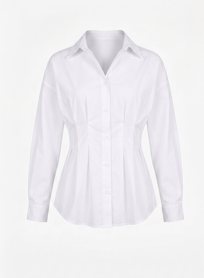 Popeline blouse wit