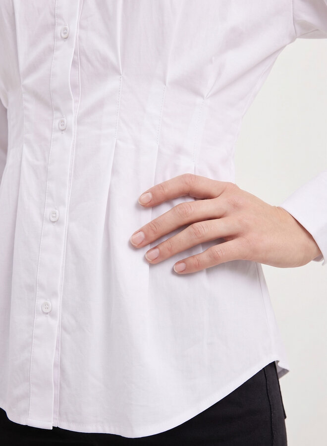 Popeline blouse wit