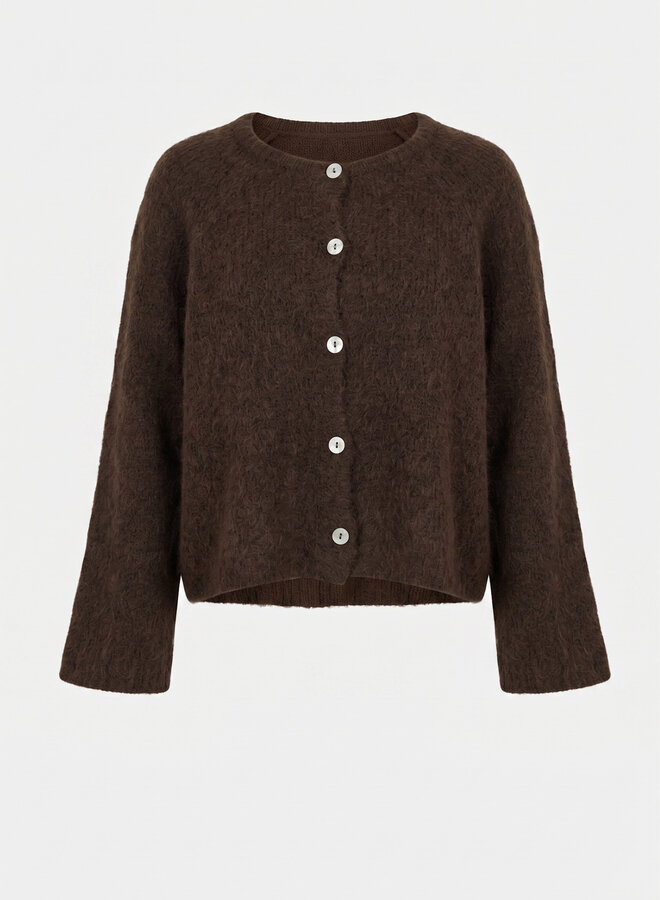 Gebreid vest met knopen July chocolade