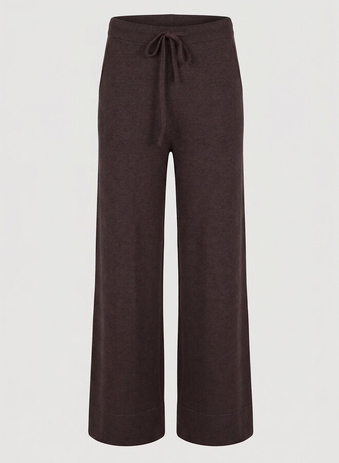 Knitted jogger pantalon chocolade
