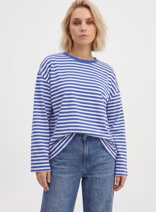 Longsleeve gestreept blauw