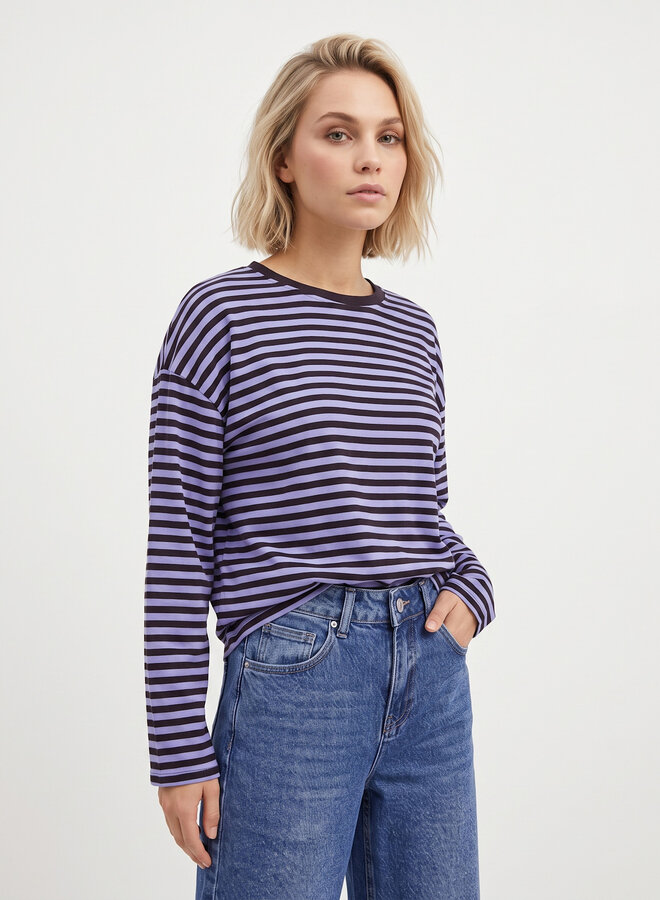 Longsleeve gestreept marine blauw