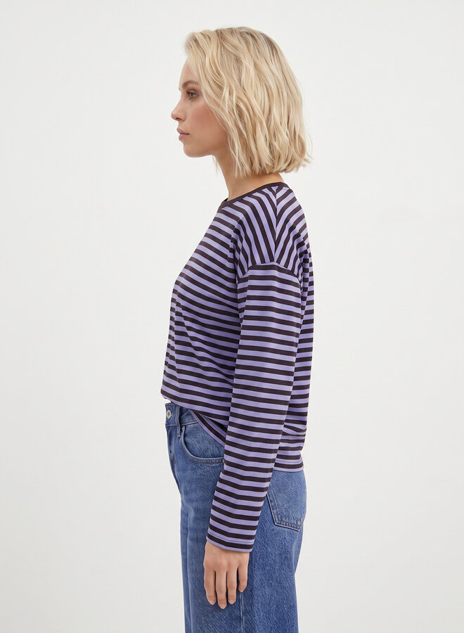 Longsleeve gestreept marine blauw