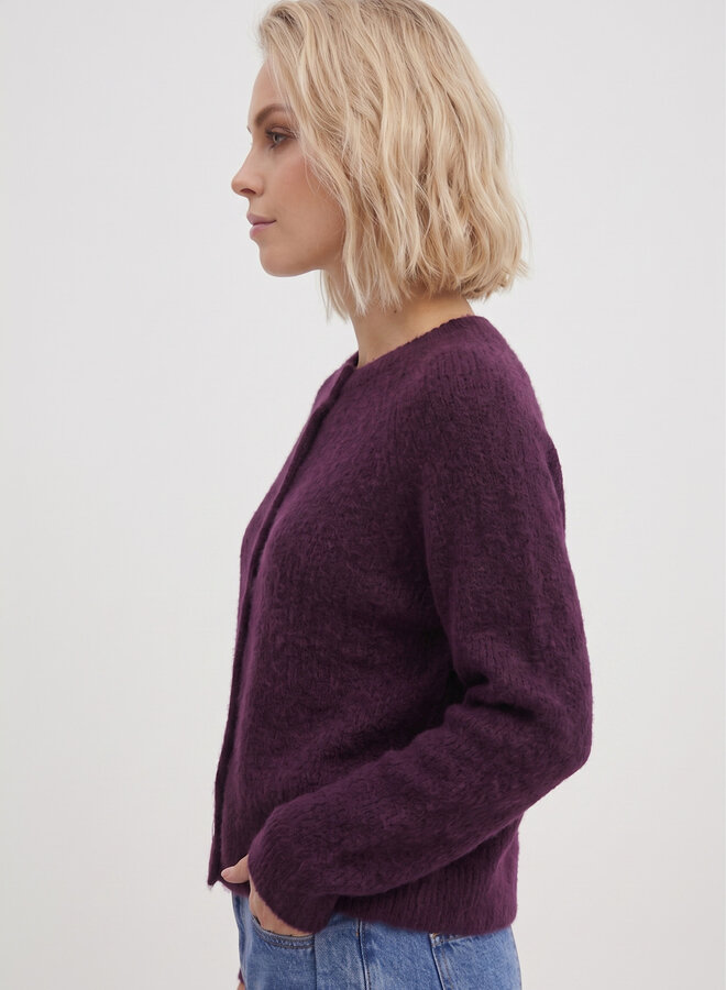 Gebreid vest met knopen July burgundy
