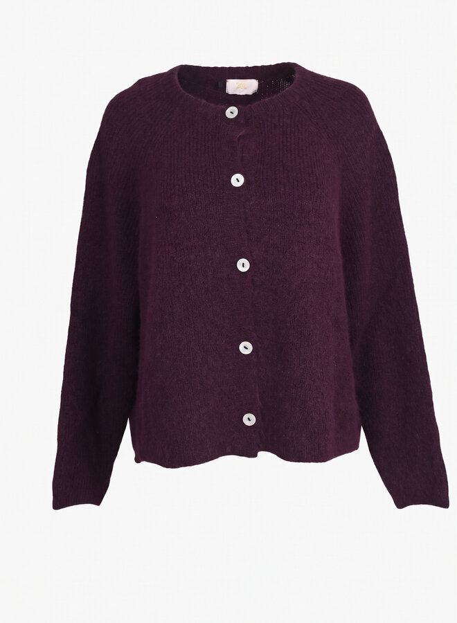 Gebreid vest met knopen July burgundy