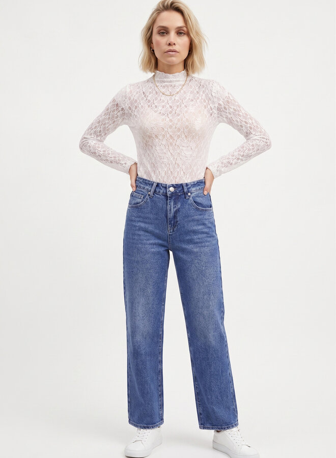 Straight leg jeans blauw