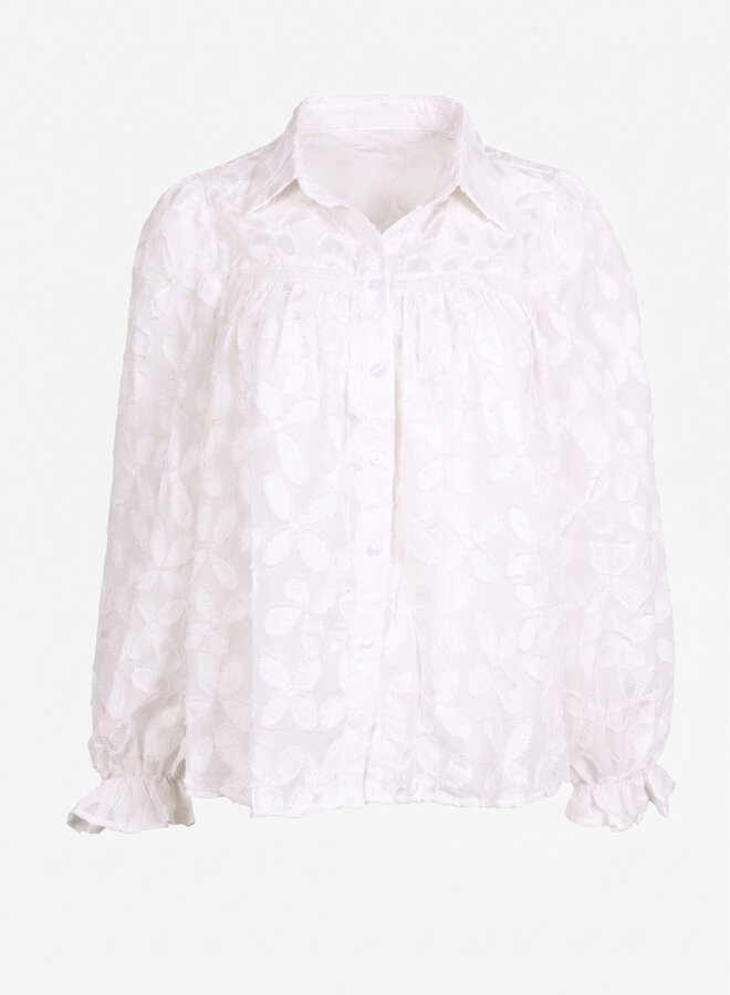 Blouse met patroon Gerda beige