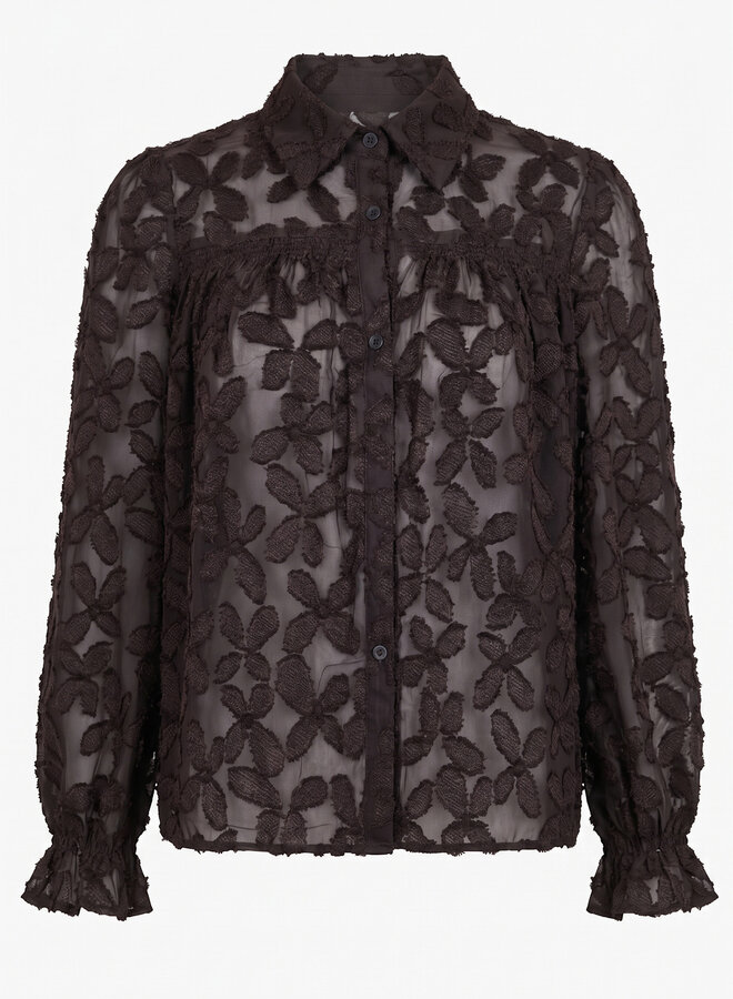 Blouse met patroon Gerda chocolade