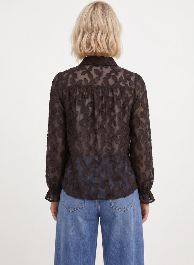 Blouse met patroon Gerda chocolade
