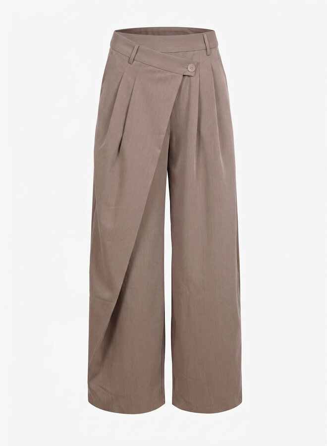 Broek met plooi Camel