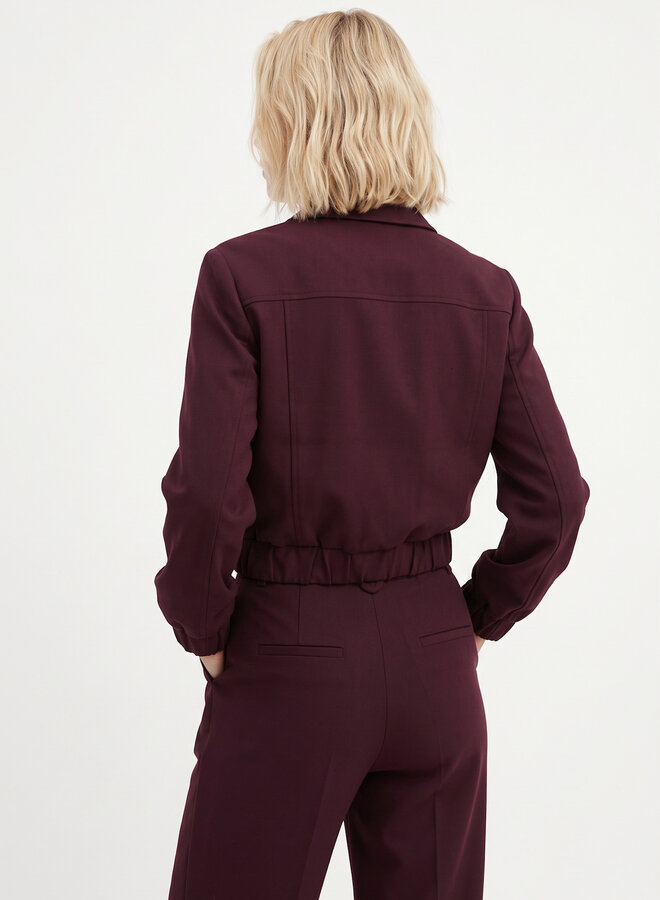 Jacket met drukknopen wijnrood