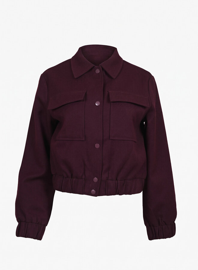 Jacket met drukknopen wijnrood