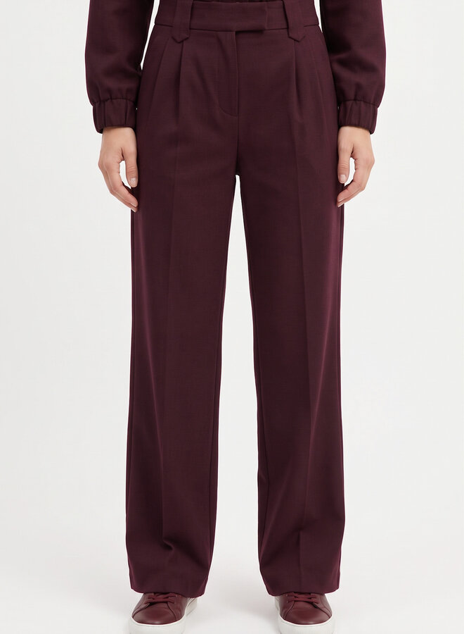 Pantalon wide leg wijnrood