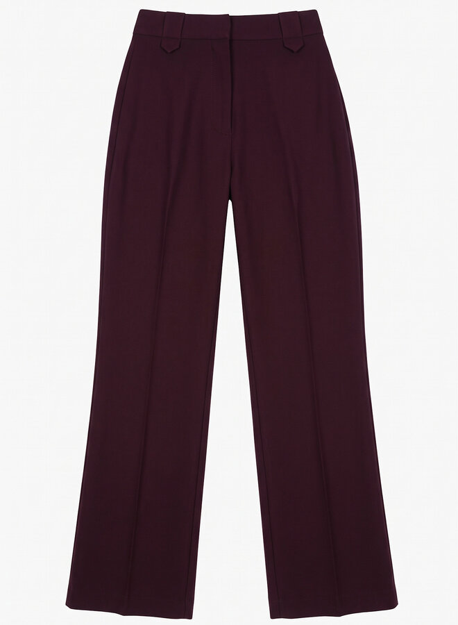 Pantalon wide leg wijnrood
