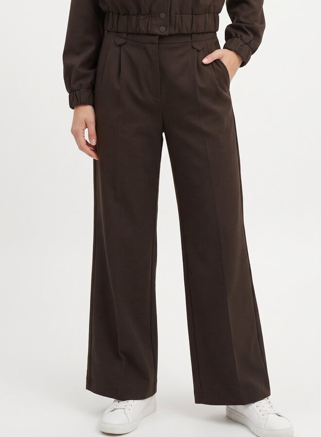 Pantalon wide leg chocolade