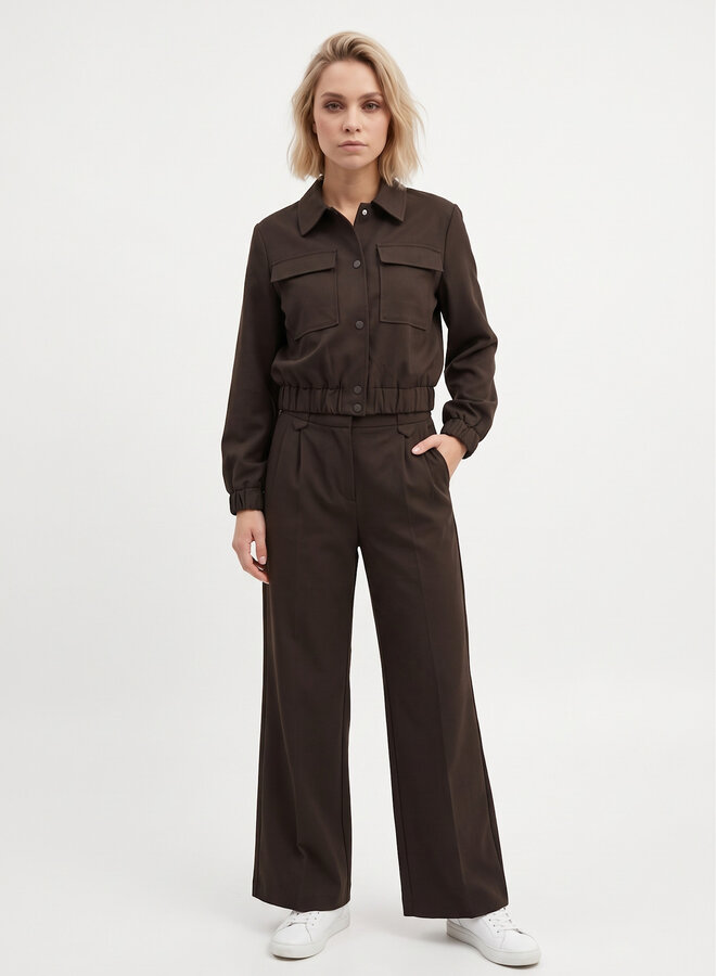 Jacket met drukknopen chocolade