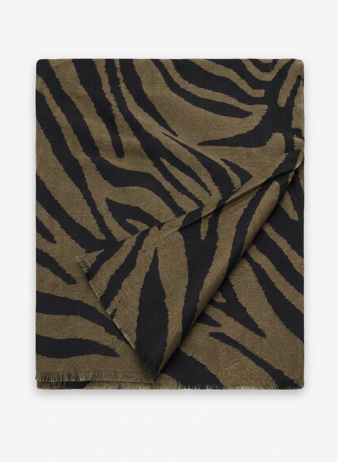 Fijne sjaal met zebraprint bruin