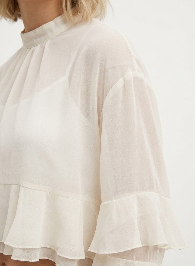 Ruffle blouse met trompetmouw
