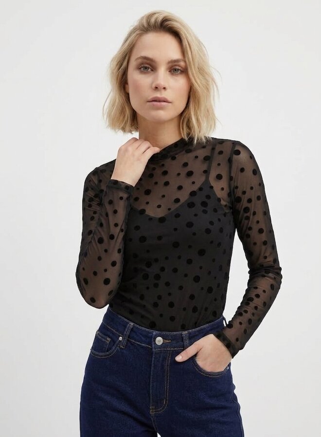 Mesh top chocolade met dots