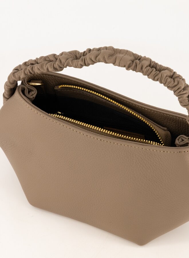 Leren tas classy Song taupe