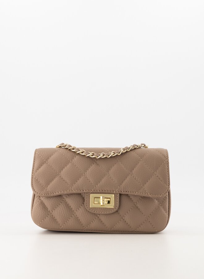 Leren tas Sophia truffle taupe