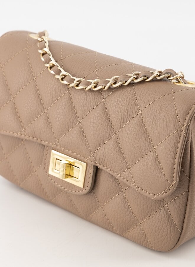 Leren tas Sophia truffle taupe