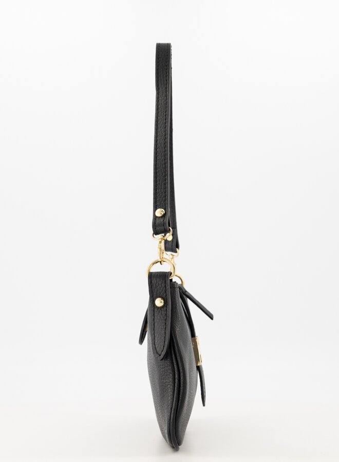 Leren tas Hermes dupe Barney zwart