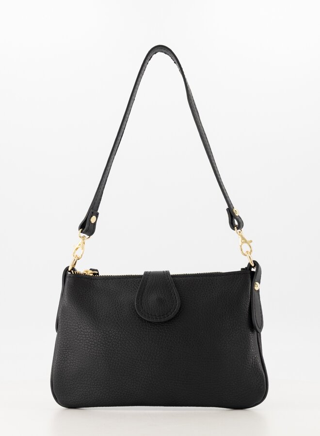 Leren tas Hermes dupe Barney zwart