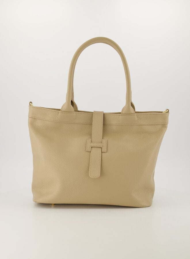 Leren tas Hermes dupe Hayla taupe