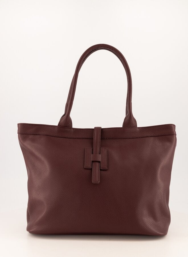 Leren tas Hermes dupe Hayla bordeaux rood